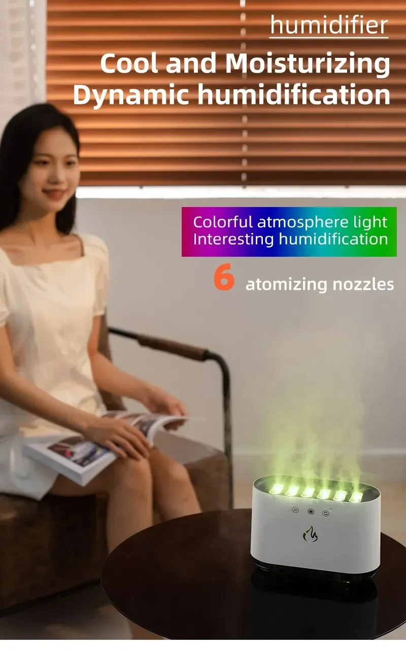 Новый Увлажнитель воздуха для дома 900 МЛ RGB Led Лампа Увлажнитель Воздуха Диффузор Машина Туманообразователь Настольный Динамическая Музыка Ультразвук Пламя Воздух