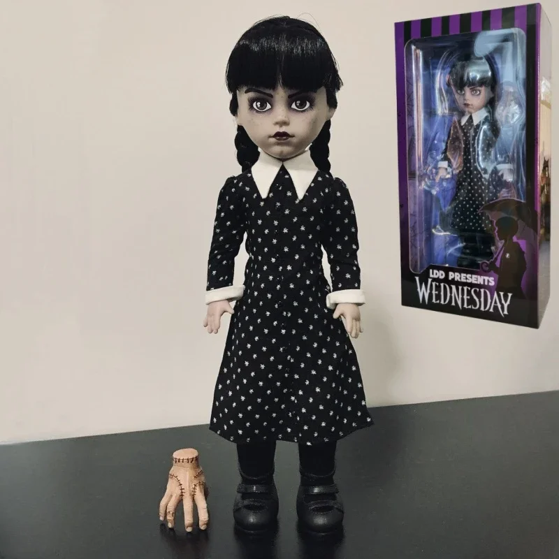 Оригинальные 1/6 Куклы Mezco Ldd Living Dead Wednesday Addams 10-дюймовая аниме-фигурка, Коллекционная Фигурка, Детская Игрушка в подарок малышу