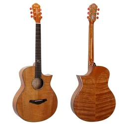 Популярная высококачественная Акустическая гитара, гриф из тигрового клена, накладка из розового дерева, Цена по прейскуранту завода-изготовителя, Гитара для продажи