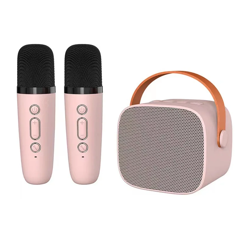 Портативный динамик Bluetooth с 2 беспроводными микрофонами, музыкальный проигрыватель для караоке D20 Mic для взрослых и детей