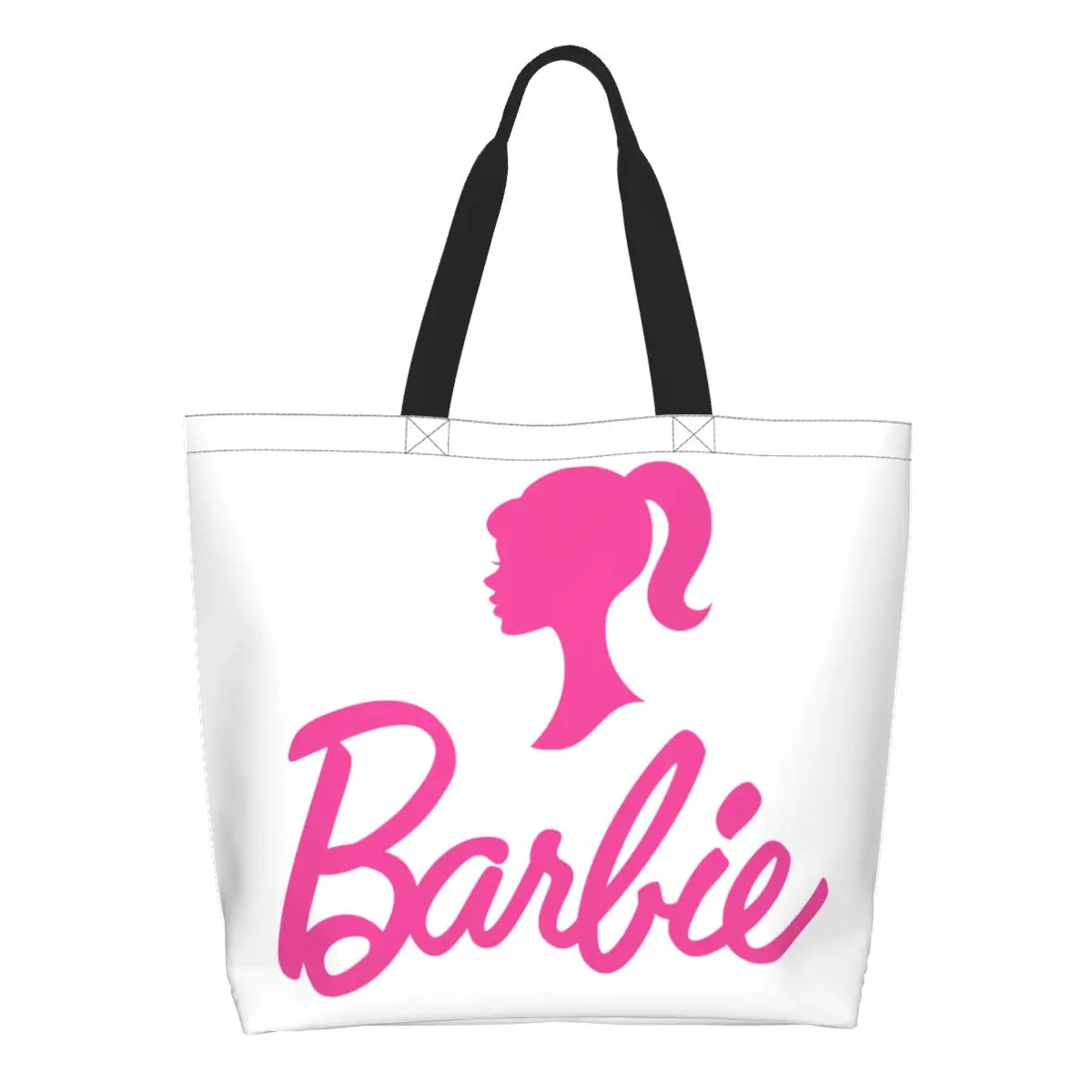 Продуктовая сумка с логотипом Barbie большой емкости Ulzzang Stuff для стильной сумки через плечо в стиле унисекс