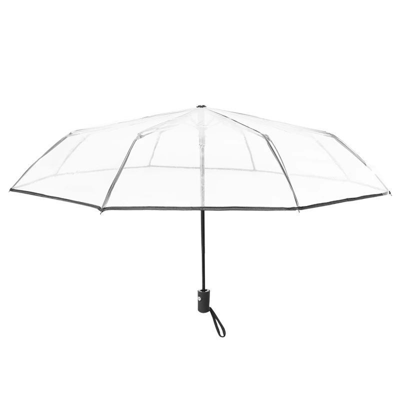 Прозрачный зонт Автоматический Зонт от дождя Для женщин и мужчин, Автоматический зонт от солнца и дождя, Компактный Складной Ветрозащитный Прозрачный зонт