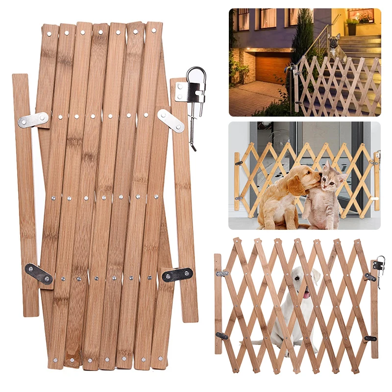 Раздвижные ворота из дерева для собак, деревянные расширяемые ворота, защитные деревянные ворота для детской лестницы, выдвижной забор, расширяющиеся деревянные ворота для домашних животных