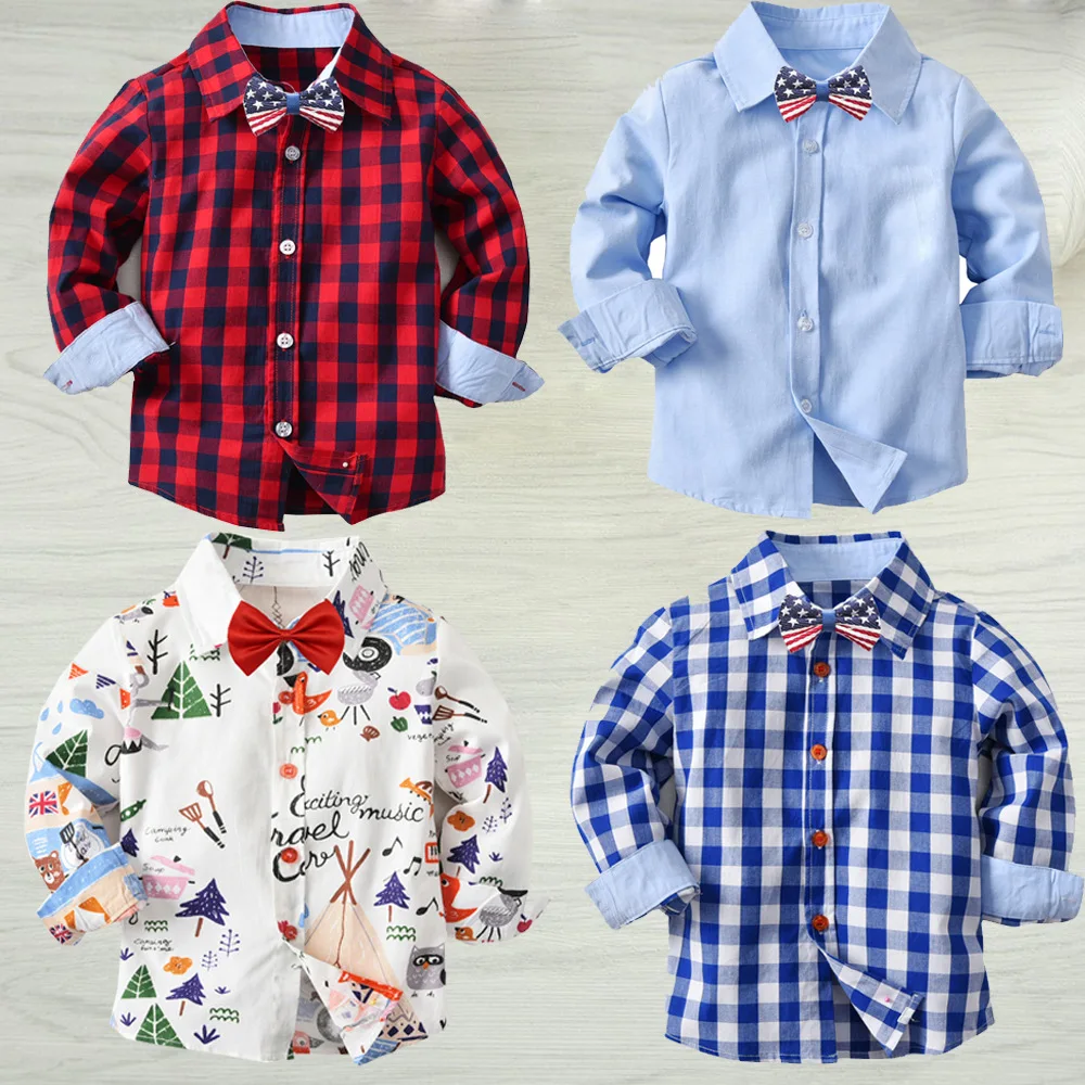 Рубашка с длинными рукавами для мальчиков, весенняя детская хлопковая рубашка, детская рубашка с длинными рукавами для мальчиков в Европе и Америке, одежда для мальчиков