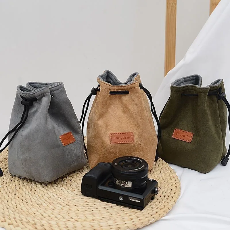 Рюкзак для фотоаппарата, сумка для цифровой камеры Canon Sony, универсальная сумка на шнурке, сумка для ручной камеры с противоизносной подкладкой