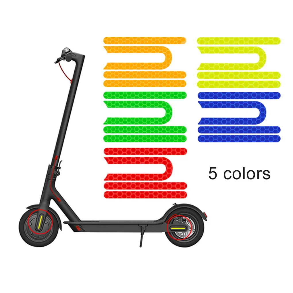 Светоотражающая наклейка для электрического скутера, чехлы для передних и задних колес, защитные наклейки для Xiaomi Mijia M365 Pro, клейкая лента