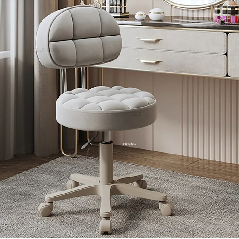 Современные минималистичные парикмахерские кресла для парикмахерской Подъемное вращающееся кресло для салона красоты Круглый табурет Мебель для салона, стул для домашнего макияжа