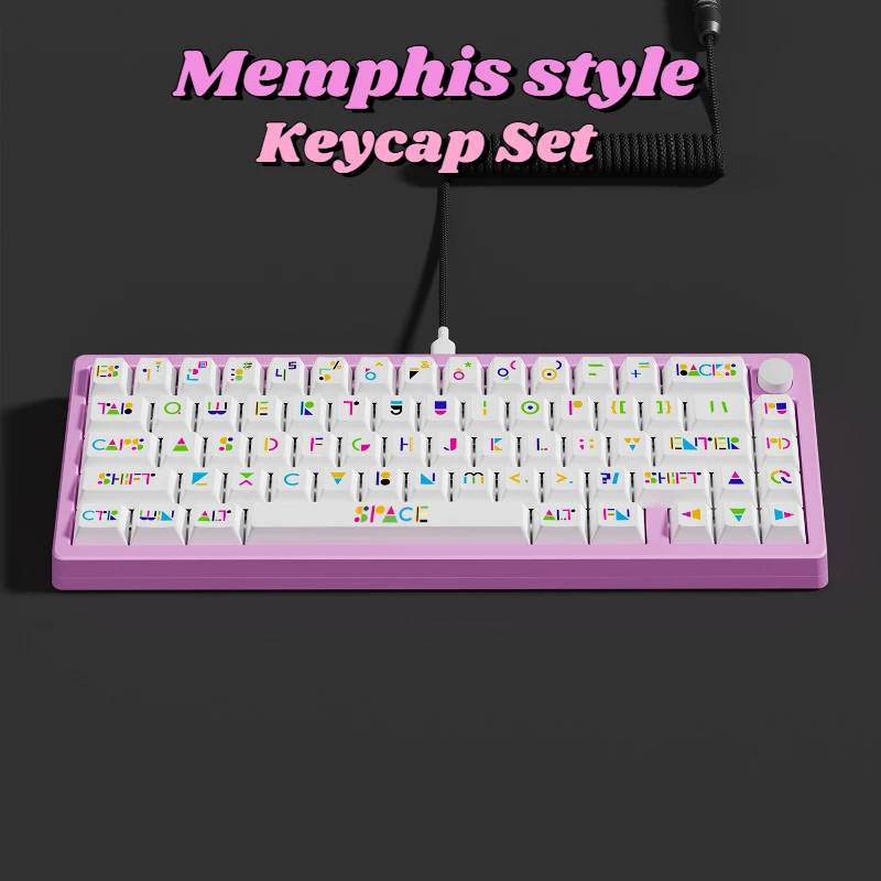 Тематический набор клавишных колпачков MiFuny Memphis, колпачок для клавиатуры PBT, Вишневый профиль, Пользовательские аниме-колпачки для ключей, аксессуары для механической клавиатуры, подарок