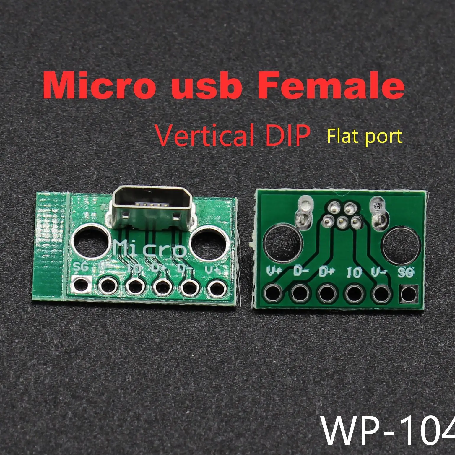 Тестовая плата из 2 предметов с вертикальным погружением, разъем Micro USB, 2,54 мм, адаптер для преобразования печатной платы, разъемная плата с плоским портом