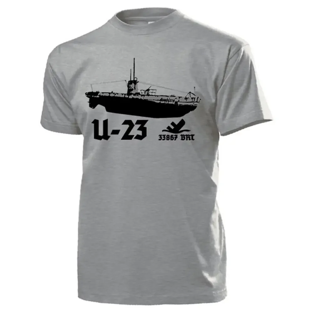 Тип IIB U-boat U-23 Военно-морской флот Значок Подводного Военного корабля Футболка из 100% хлопка С Круглым вырезом Летняя Повседневная Мужская футболка С коротким рукавом S-3XL