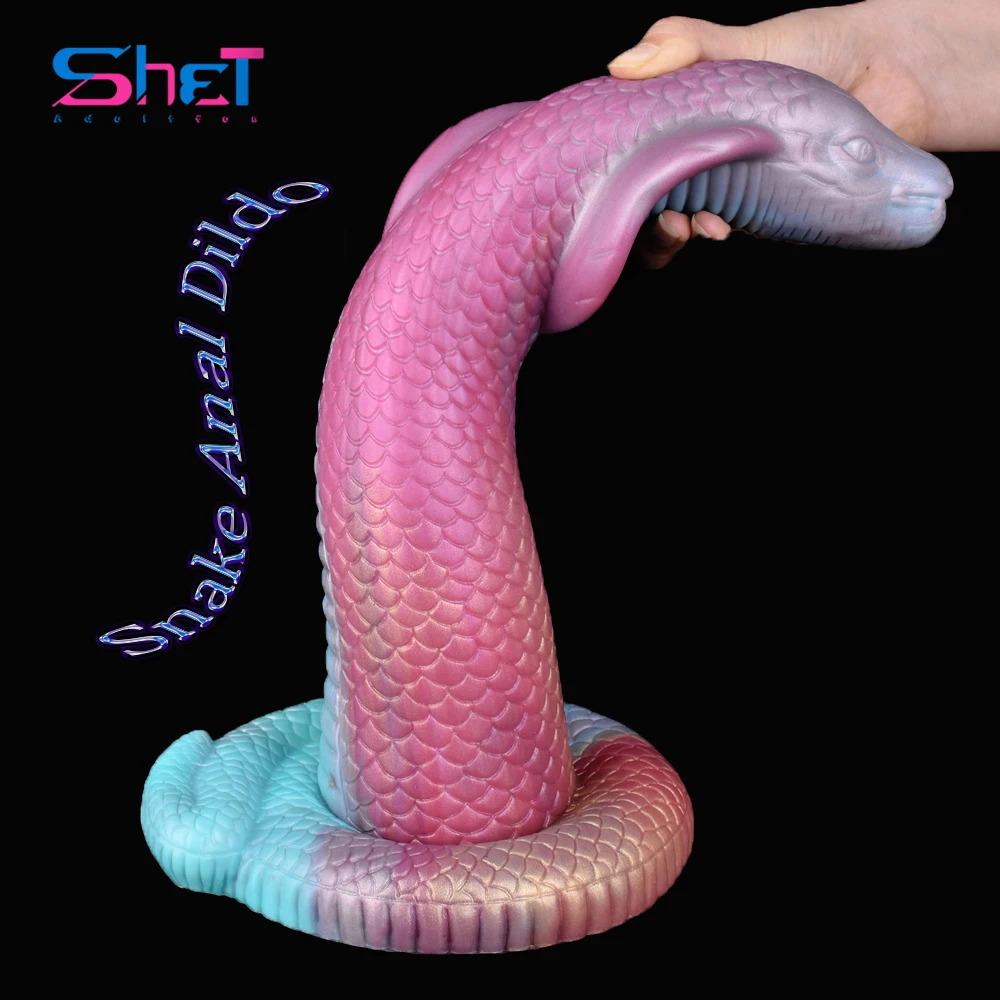 Фаллоимитатор SHET Big Serpent Dragon Изогнутая мягкая силиконовая анальная пробка с прочной присоской для мастурбации для женщин и мужчин.