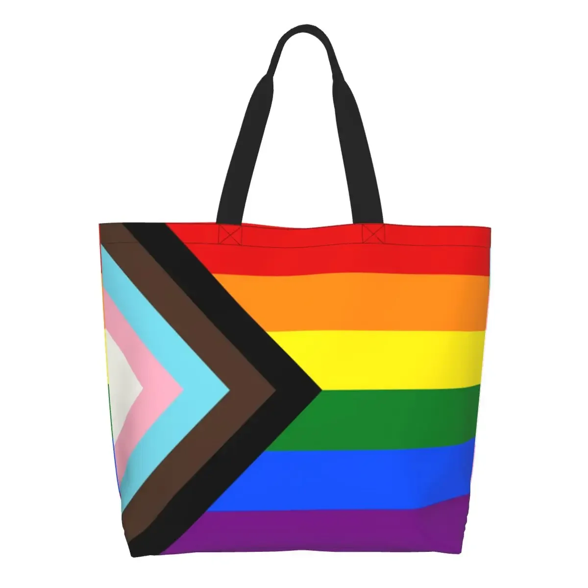 Флаг Гордости ЛГБТ-прогресса, сумка для покупок с продуктами, женская милая сумка для покупок на холсте для гей-прайда, сумки большой емкости