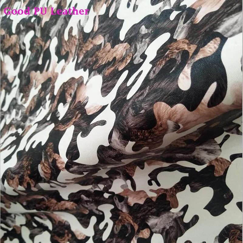 Хорошая камуфляжная ткань из искусственной кожи шириной 138 см, ткань с абстрактным принтом, синтетическая искусственная кожа, материал для пошива брюк своими руками