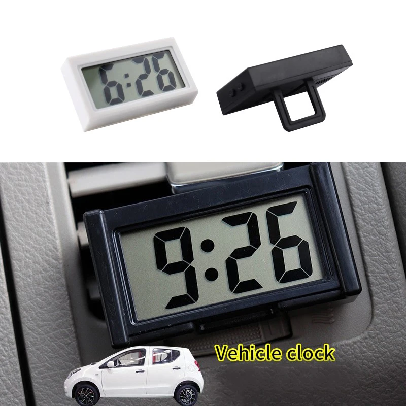Цифровые часы на приборной панели автомобиля - автомобильные клеящиеся часы с огромным ЖК-дисплеем времени и дня - мини автомобильные часы-наклеиватели для автомобиля