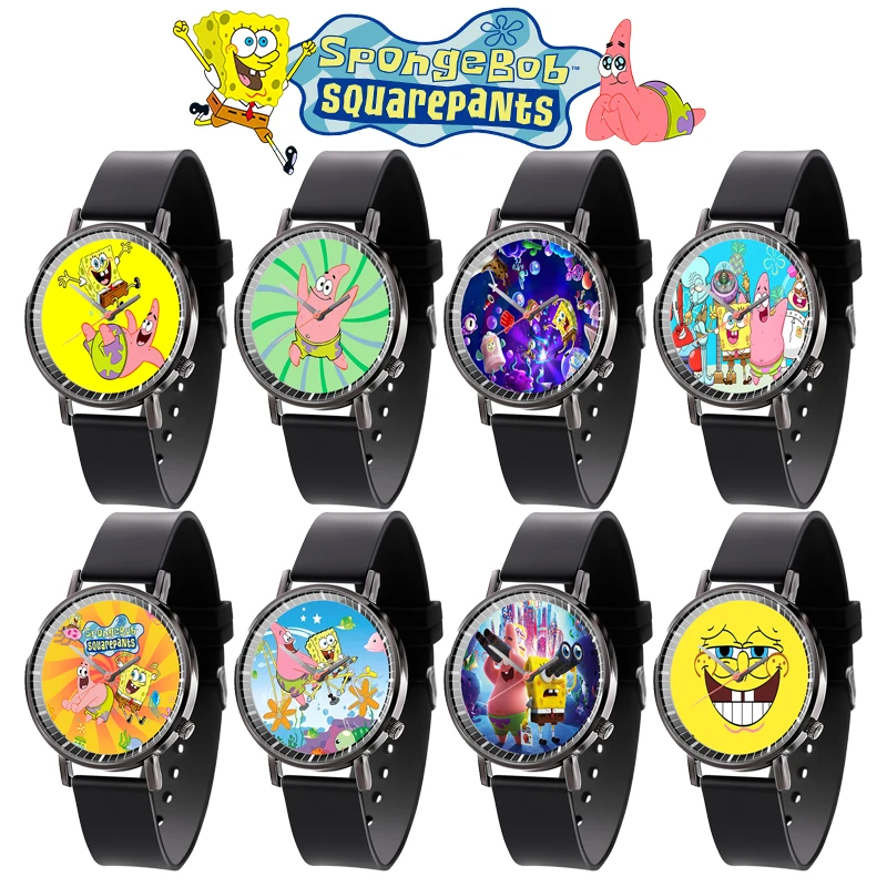 Часы Spongebobed Squarepants, мужские, Женские, Аниме Креативные Кварцевые наручные часы, Модные Аксессуары для декора запястий, Подарок на День рождения для детей