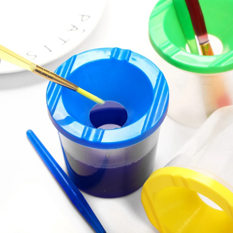 Чашка для мытья ручки с росписью Пластиковое прозрачное многофункциональное ведро для мытья ручки Акварельными красками Чашка для мытья ручки для рисования
