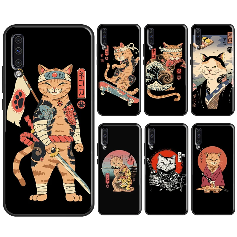 Чехол для телефона в японском стиле с рисунком Кошки Укие-э Для Samsung Galaxy A50 A70 A02S A20S A21S A52S A12 A32 A52 A72 A51 A71