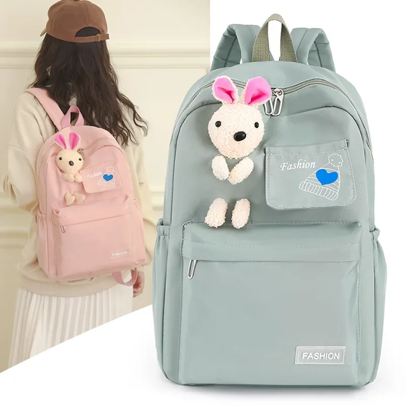 Школьный ранец для средней школы, милый кролик, рюкзак большой емкости, молодежный рюкзак для путешествий, легкий школьный ранец для девочек младших классов средней школы
