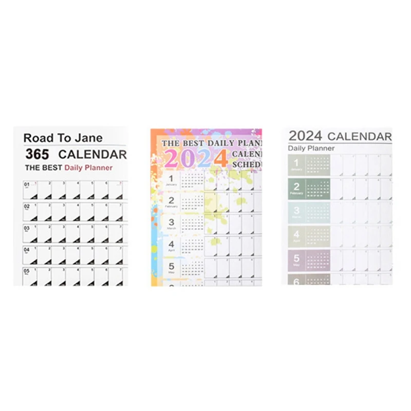 3ШТ Календарь 2024 Настенный календарь 2024 Складной для школы, домашнего офиса 29.2X20.7 дюймов