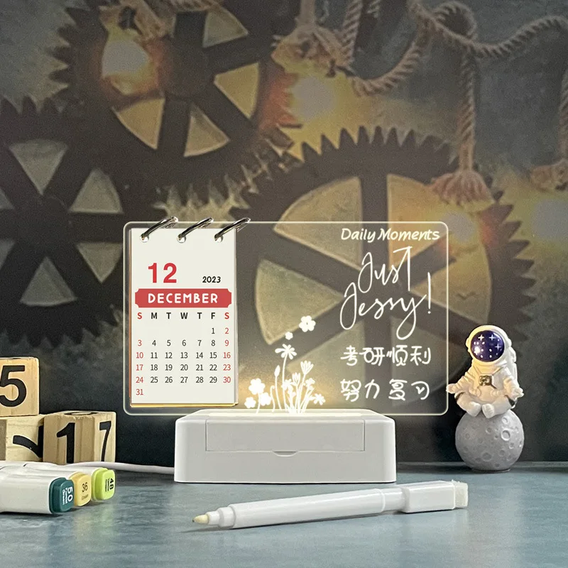 Акриловый блокнот настольный календарь прозрачная светящаяся стираемая доска объявлений креативная памятка для письменного стола подарок на день рождения