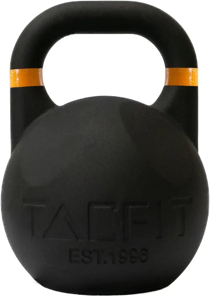 Соревновательная гиря (с порошковым покрытием) с канавками - Рукоятка 33 мм для фитнеса, физических упражнений, силовых тренировок и поднятия тяжестей\u2026